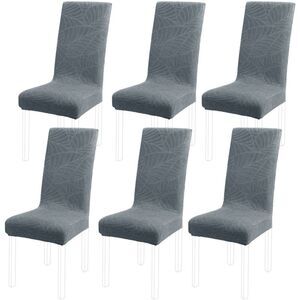 Chair SlipCovers Dining Room Set of 6 Stretch Spandex Fabric Slate Blue